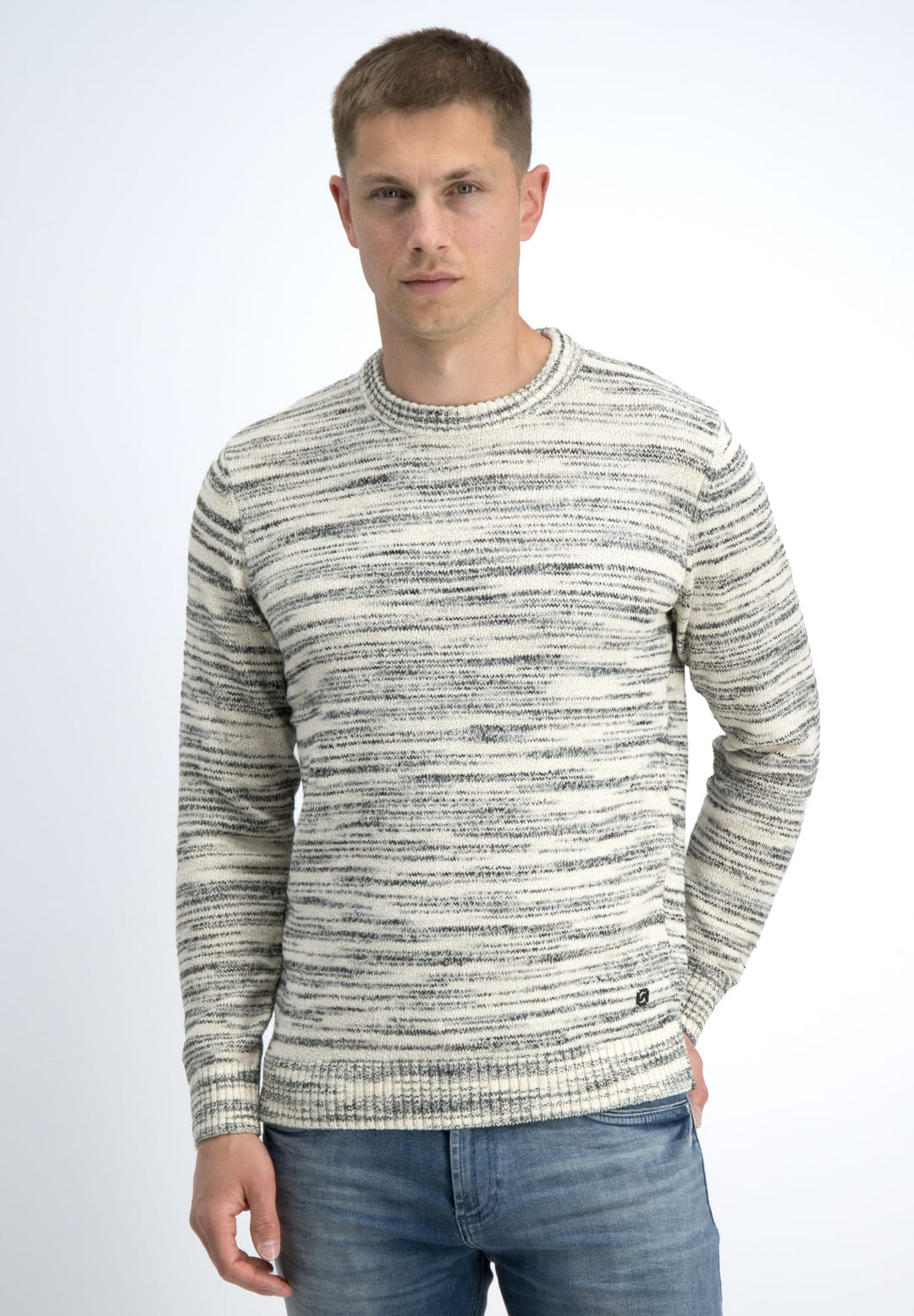 Gabbiano men 616262 niko trui heren ecru dessin
