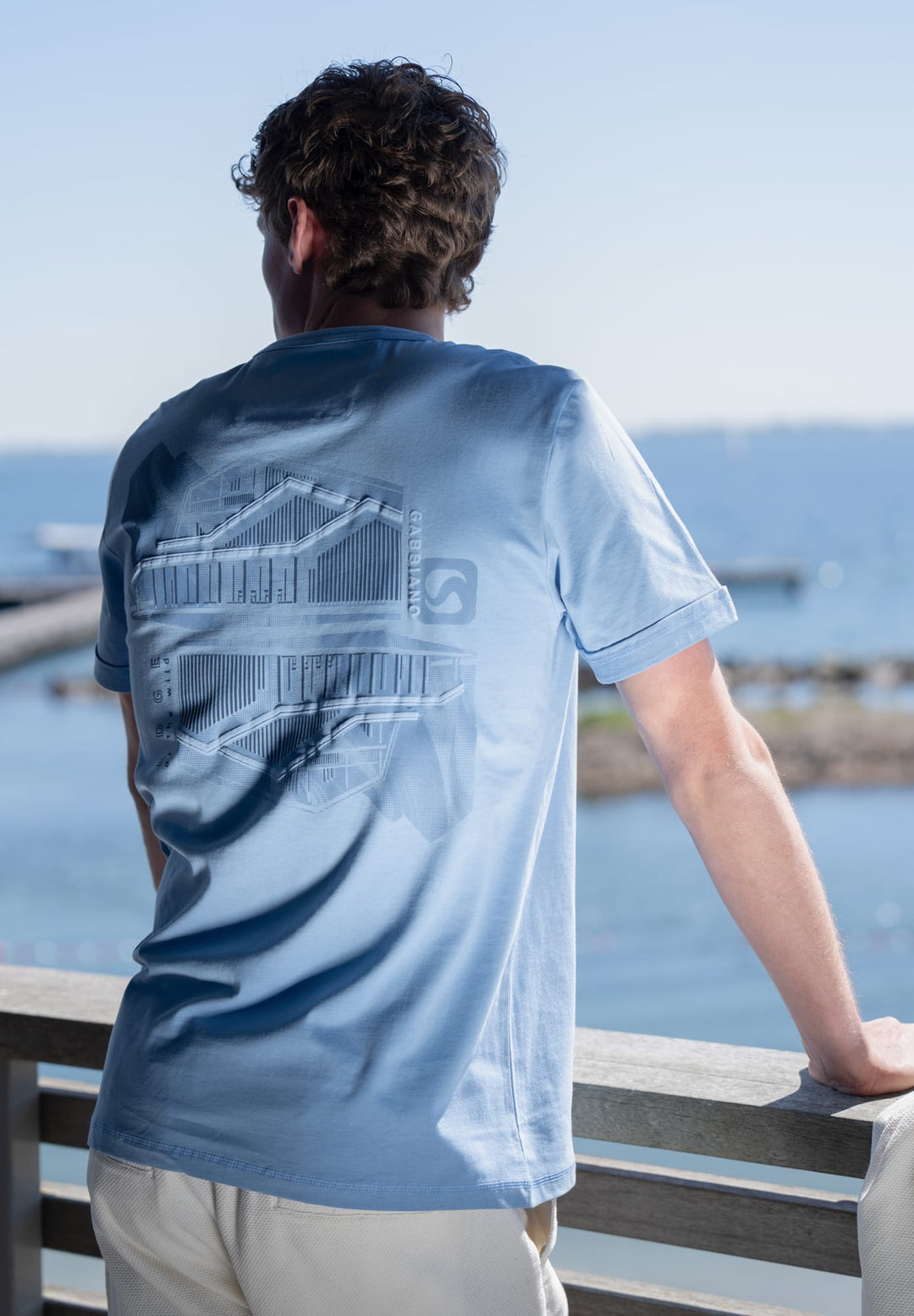 Gabbiano men t-shirt lichtblauw – heren