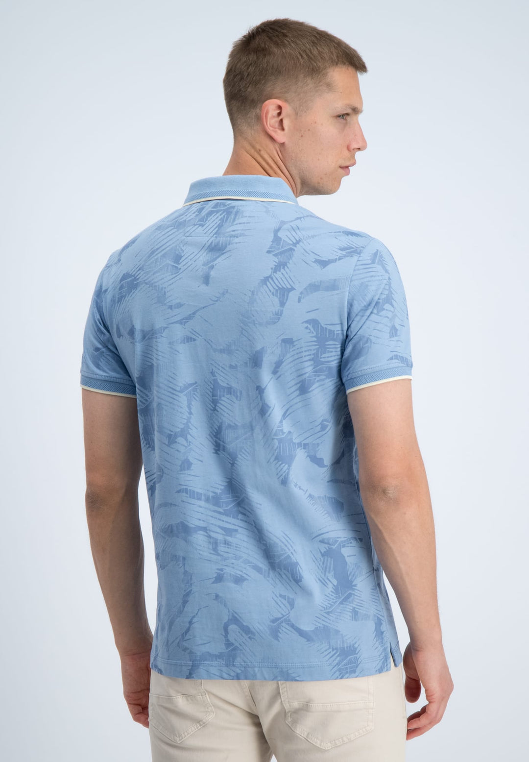 Gabbiano men 2366218 Lovro polo k/m heren blauw dessin