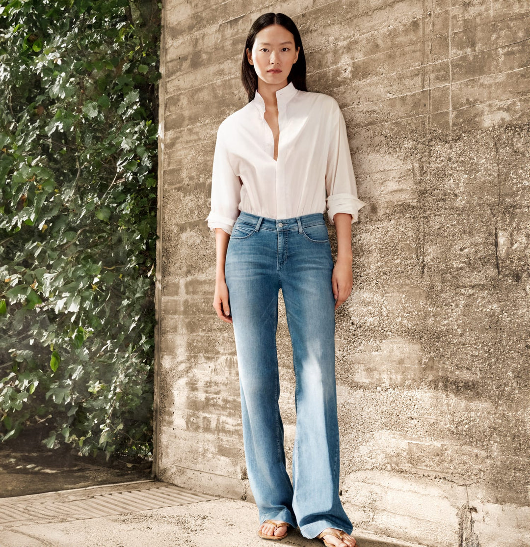 MAC women Dream wide jeans loose fit – dames - Blue Denim - L32