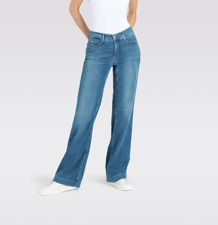 MAC women Dream wide jeans loose fit – dames - Blue Denim - L32