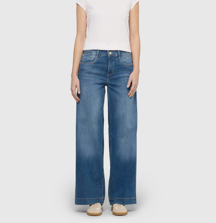 MAC Rich palazzo jeans blauw denim – dames - Blue Denim - L34