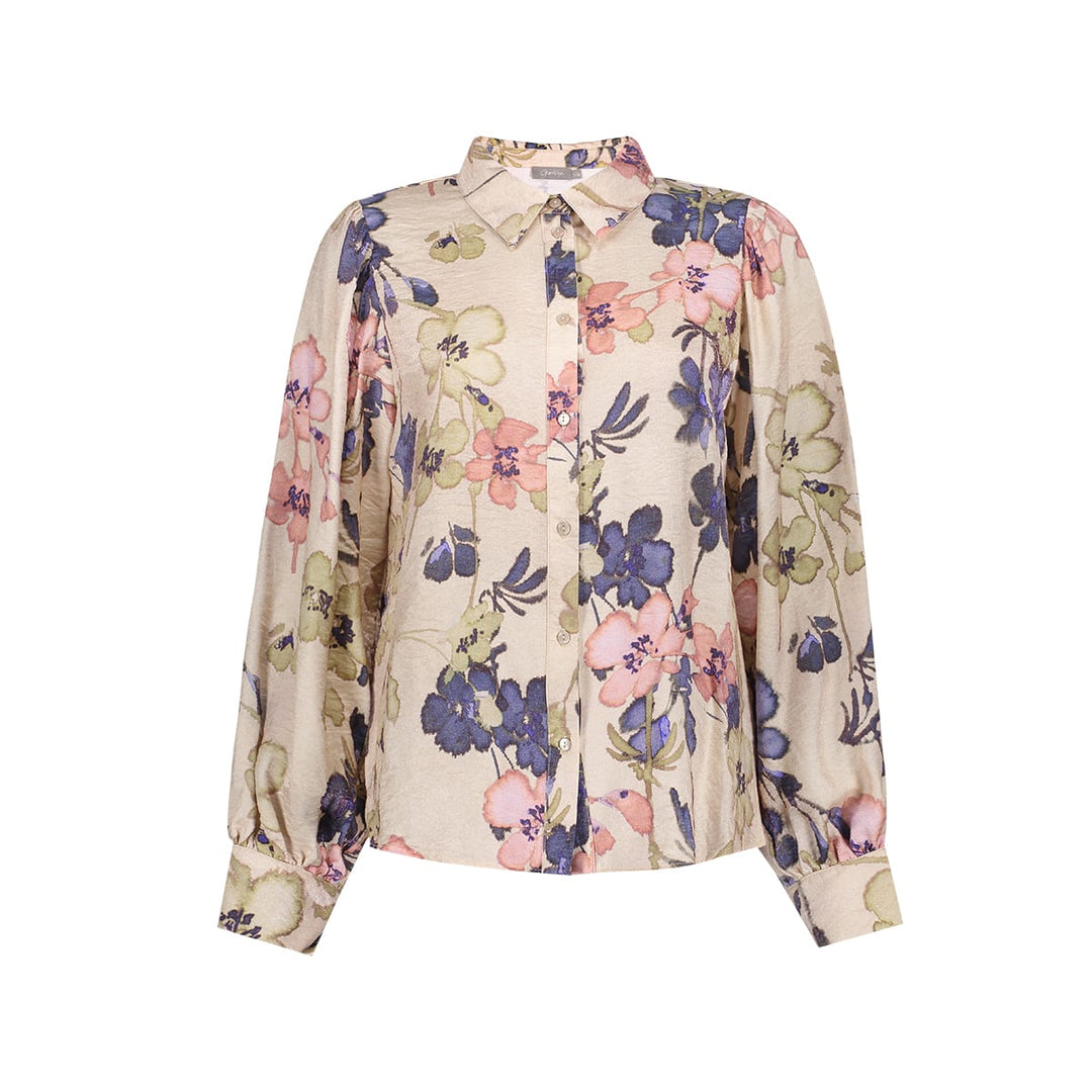 Geisha 63665-20 blouse l/m dames ecru dessin