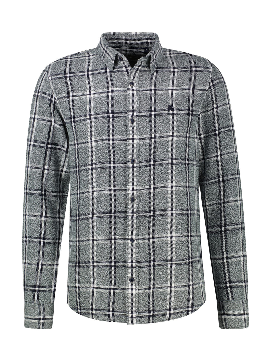 Lerros 2691086 overhemd l/m heren groen dessin