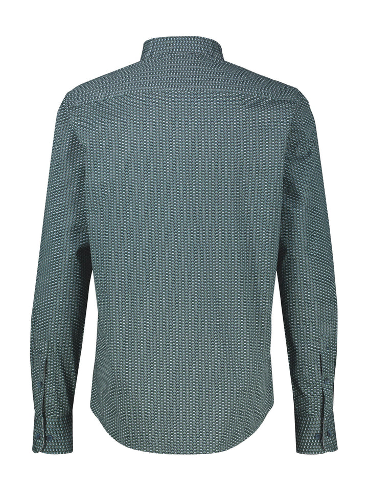 Lerros 2691474 overhemd l/m heren groen dessin