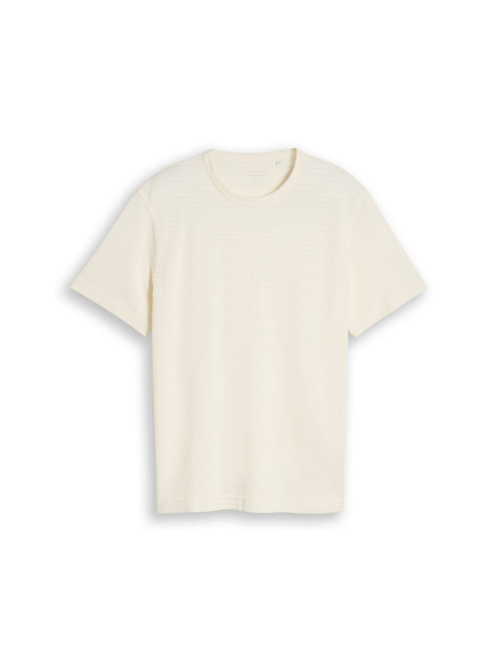 Tom Tailor t-shirt k/m heren ecru – casual mode