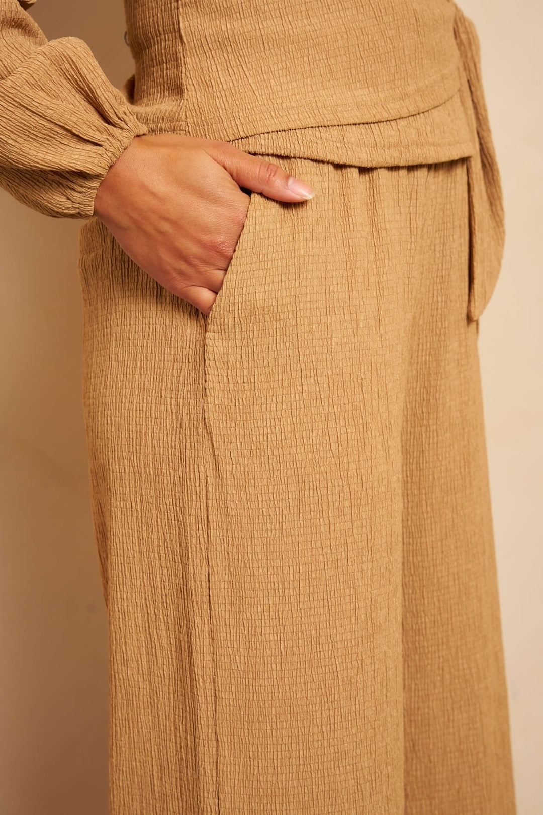 Lofty Manner RG38 - Trouser Jille cognac – dames lange broek