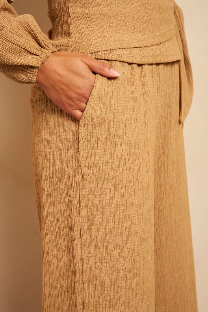 Lofty Manner RG38 - Trouser Jille cognac – dames lange broek