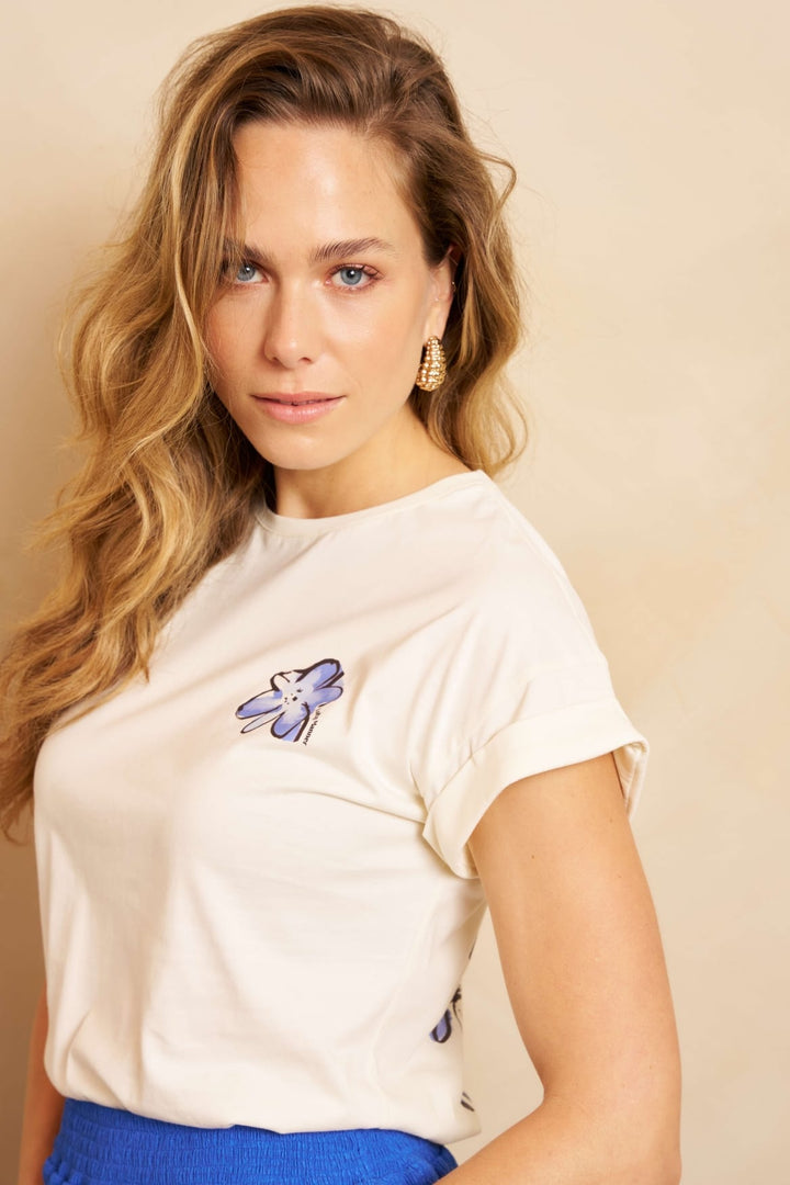 Lofty Manner T-shirt Billy wit dessin – dames - Off-white