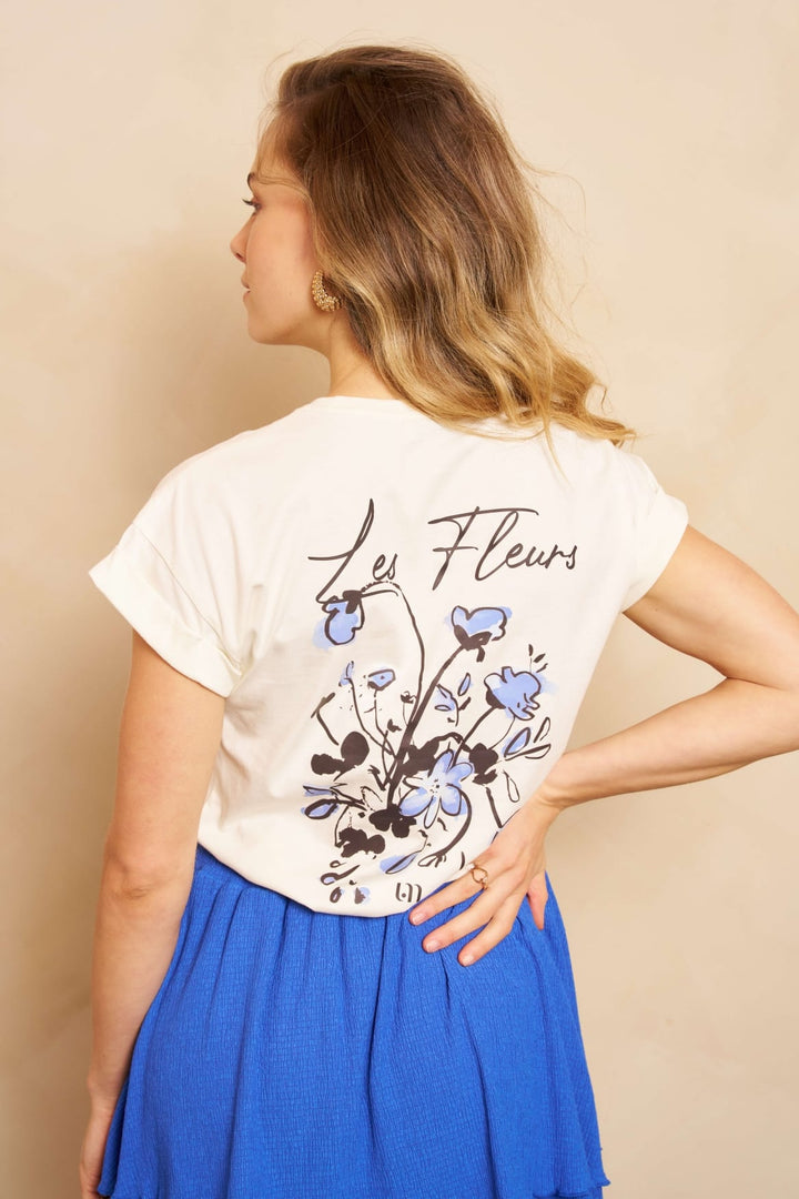 Lofty Manner T-shirt Billy wit dessin – dames - Off-white