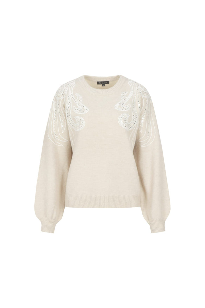 G-Maxx blouse l/m dames taupe – 26NEG02