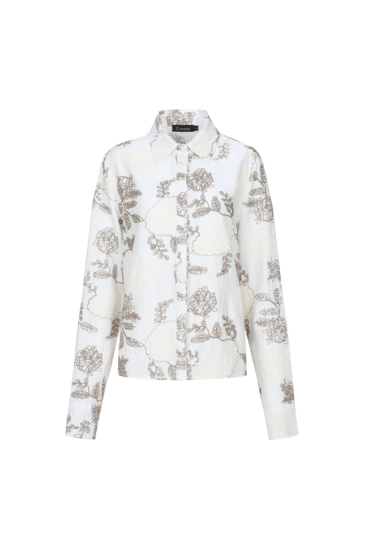 G-Maxx blouse l/m dames zand dessin – 26NTG02 Sile