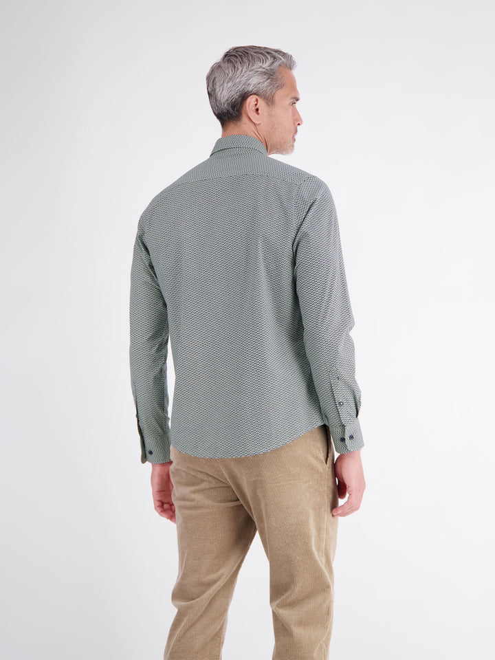 Lerros 2691474 overhemd l/m heren zand dessin