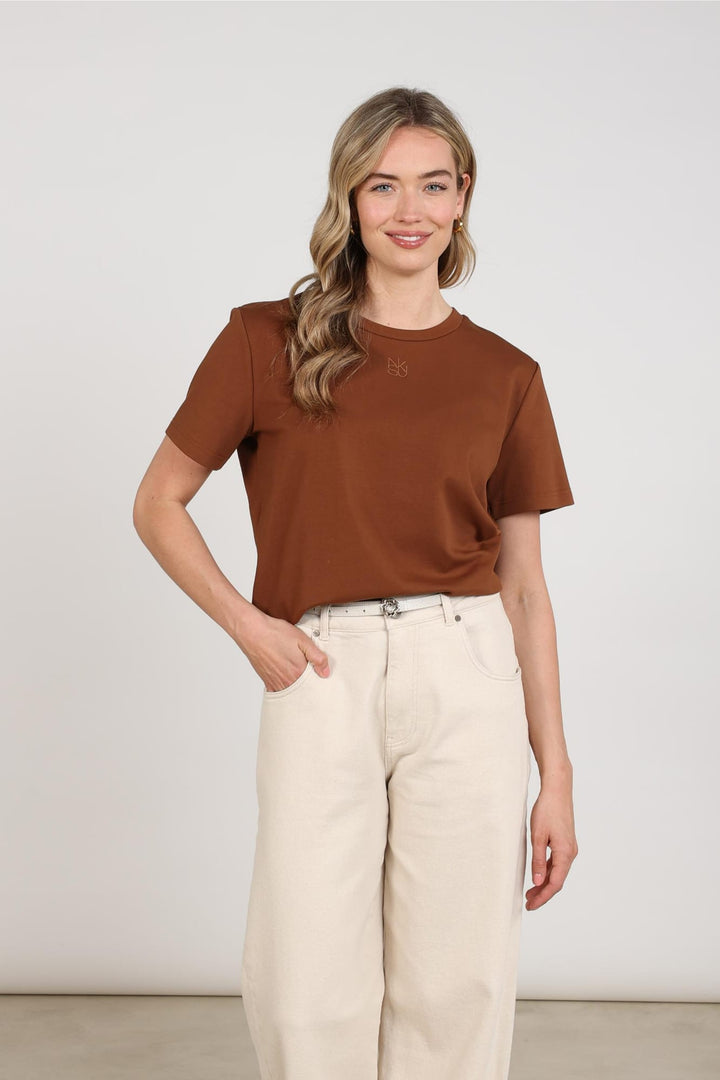Nukus blouse l/m bruin – dames