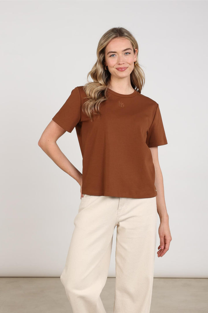 Nukus blouse l/m bruin – dames