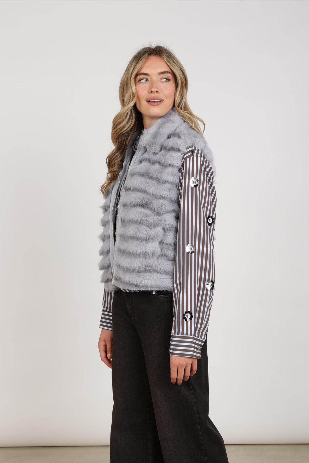 Nukus NKF08035 Harriet gilet dames blauw dessin