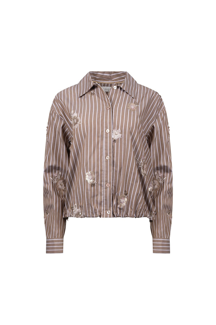 Nukus NKF02137 Newport blouse l/m bruin dessin – dames
