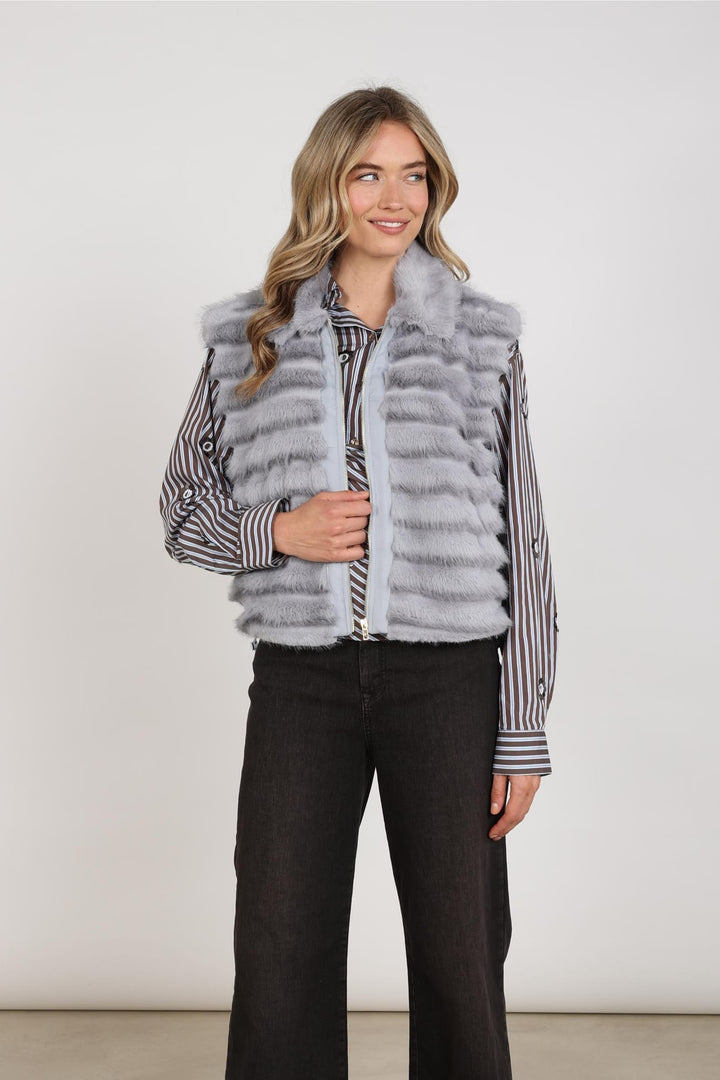 Nukus NKF08035 Harriet gilet dames blauw dessin
