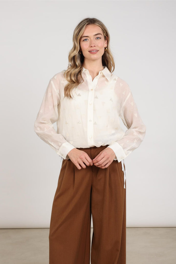 Nukus blouse l/m off-white – dames