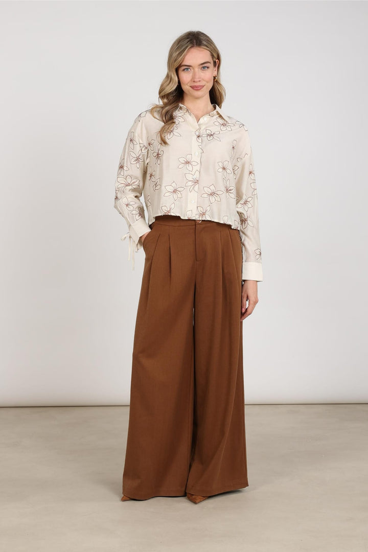 Nukus lange broek dames bruin – NKF09076