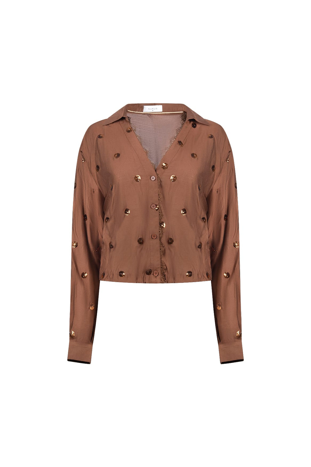 Nukus blouse l/m bruin – dames