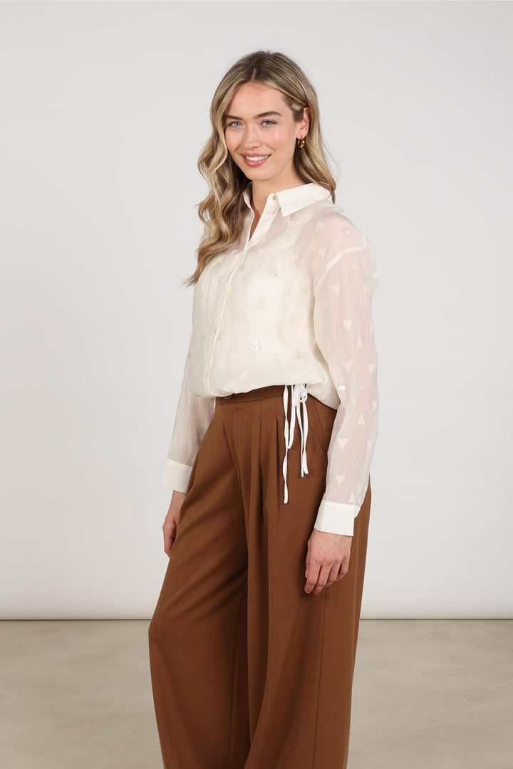 Nukus blouse l/m off-white – dames