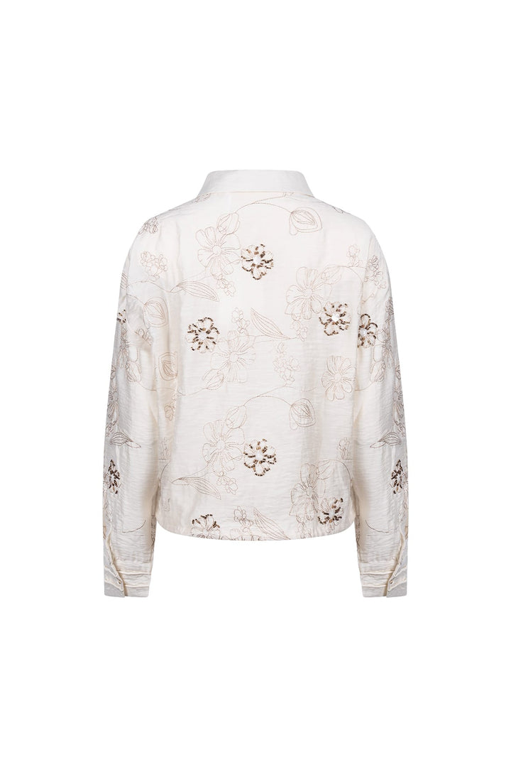 Nukus NKF02152 Aaliya blouse l/m ecru dessin
