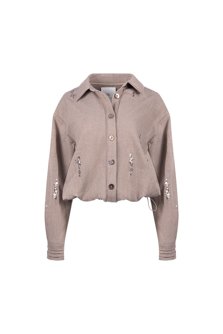 Nukus NKF02184 Annelynn blouse l/m taupe