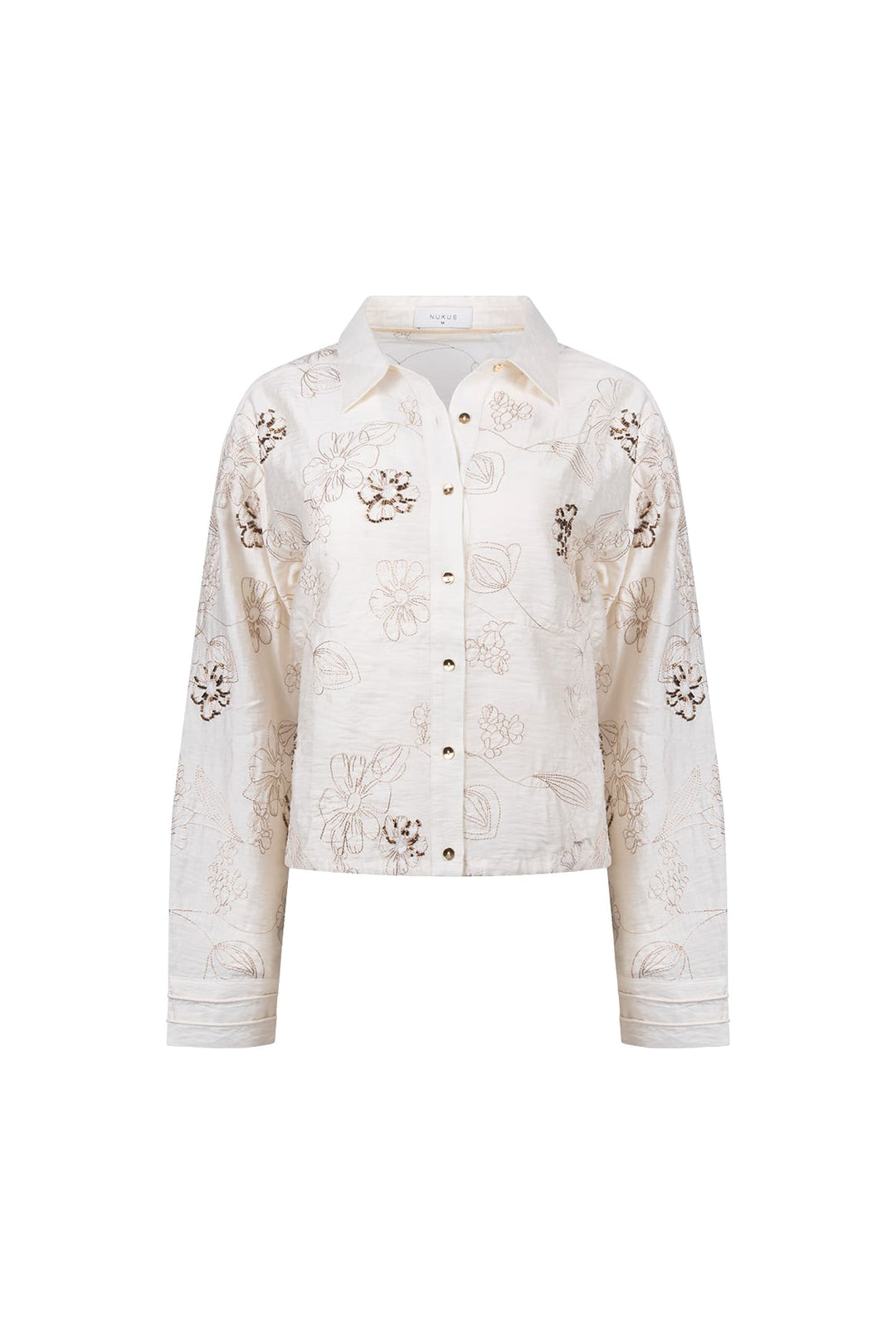 Nukus NKF02152 Aaliya blouse l/m ecru dessin