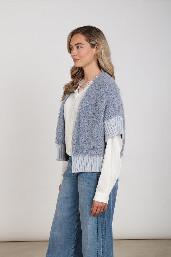 Nukus NKF05032 Bell vest gebreid dames lichtblauw