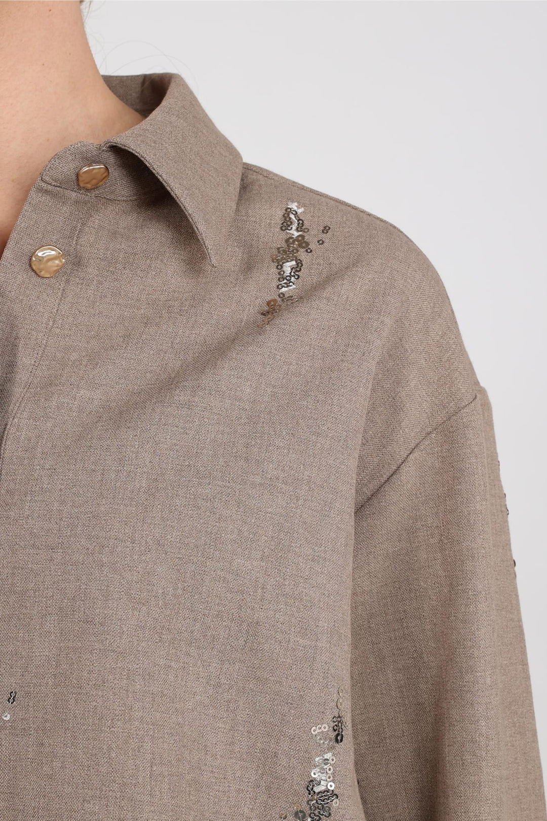 Nukus NKF02184 Annelynn blouse l/m taupe