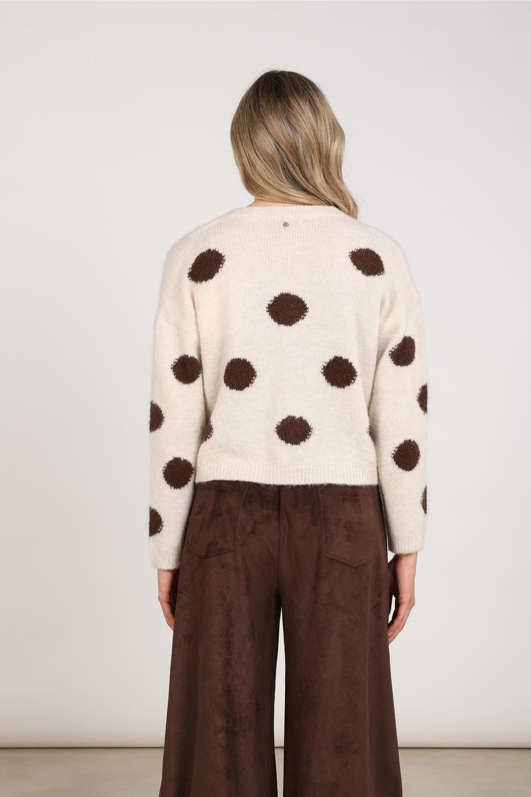 Nukus NKF05031 laure vest gebreid dames ecru dessin