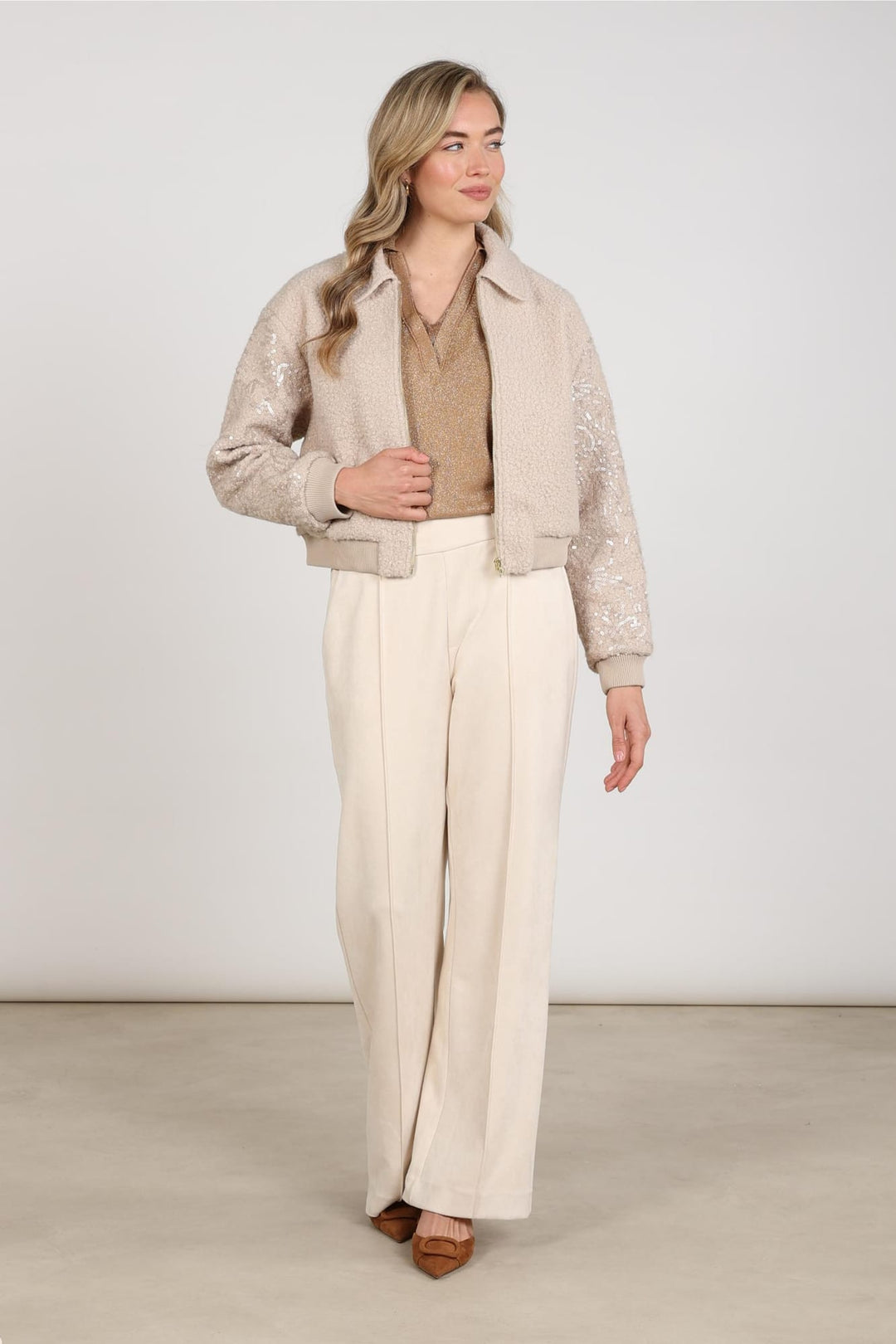 Nukus NKF09121 lange broek dames off-white