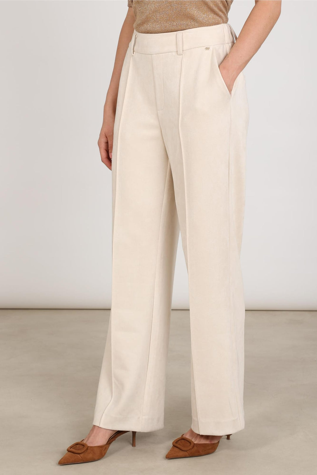 Nukus NKF09121 lange broek dames off-white
