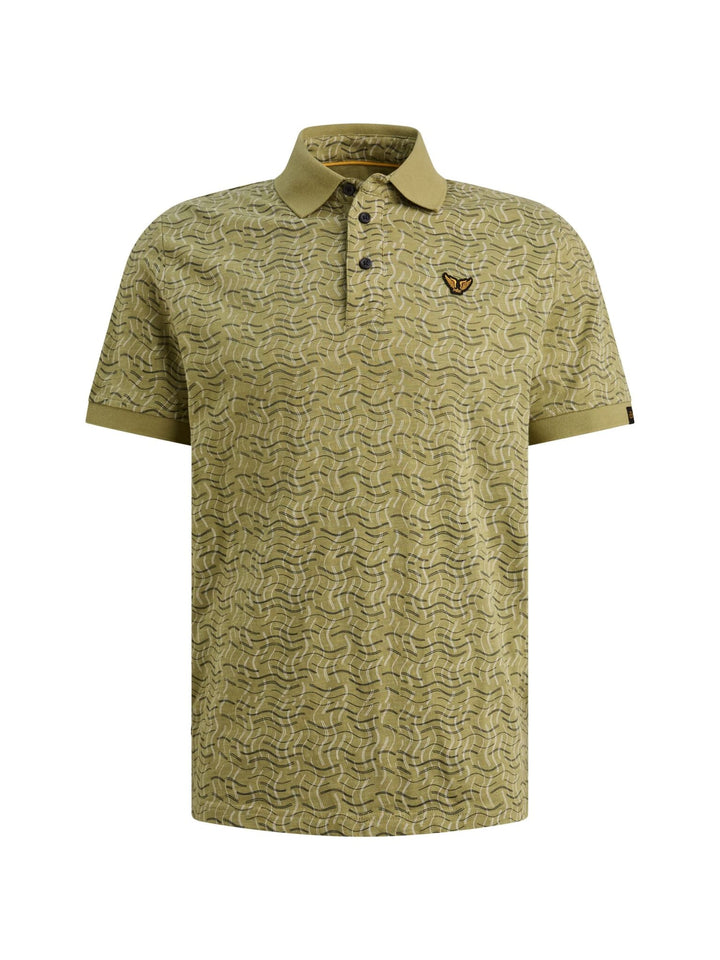 PME-Legend polo k/m heren groen dessin – PPSS2606893
