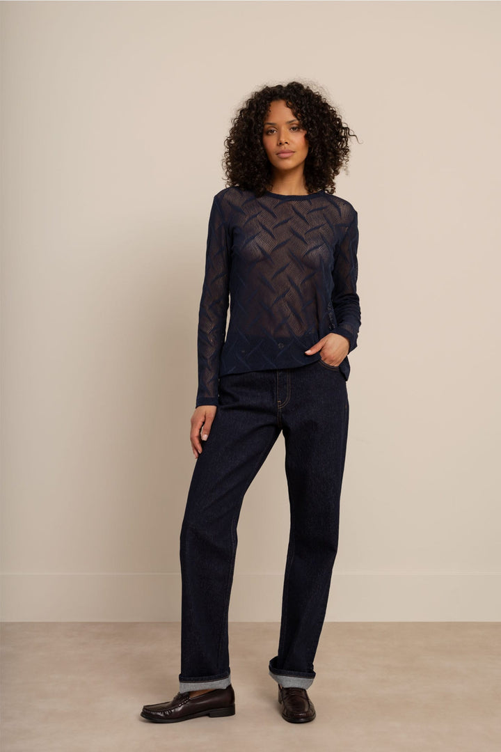 Studio Anneloes 14089 Reagan top l/m dames navy