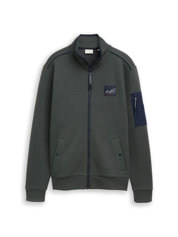 Tom Tailor 1052684 vest sweat heren olijf