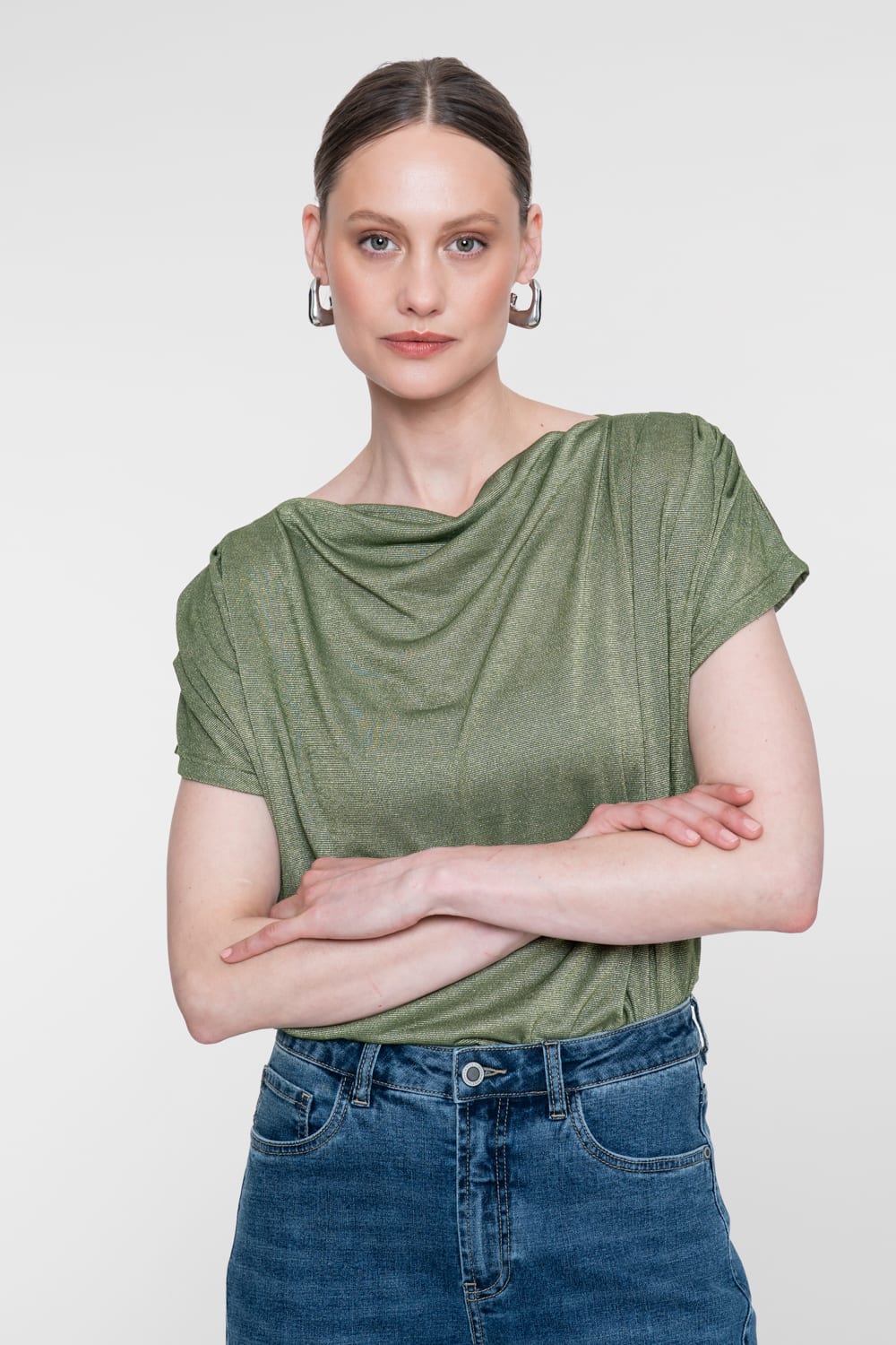 Geisha 62653-20 top olijf – dames