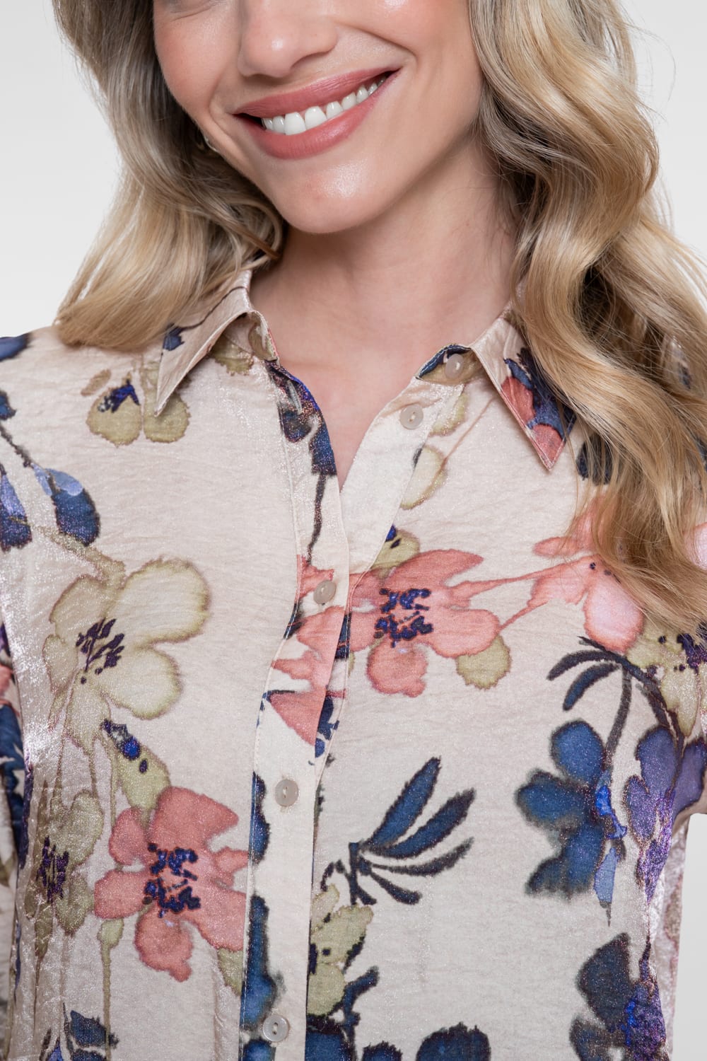 Geisha 63665-20 blouse l/m dames ecru dessin