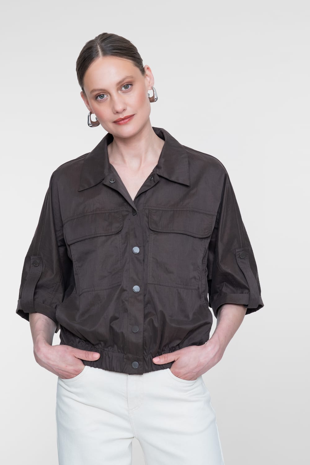 Geisha blouse l/m bruin – dames