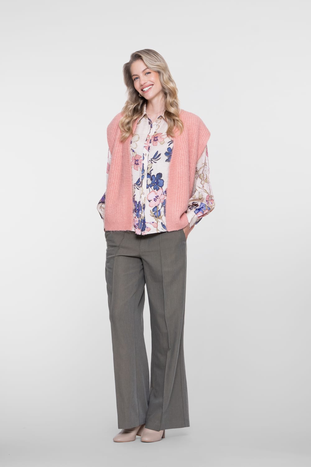 Geisha 63665-20 blouse l/m dames ecru dessin