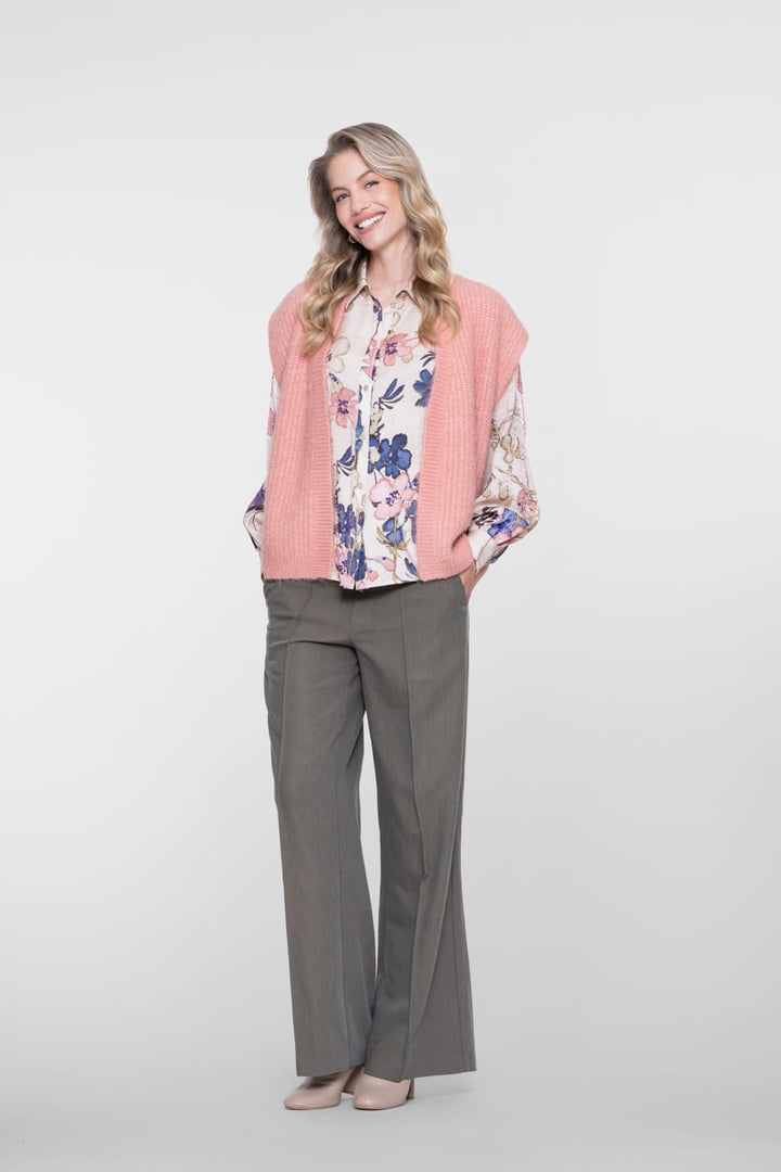 Geisha 63665-20 blouse l/m dames ecru dessin