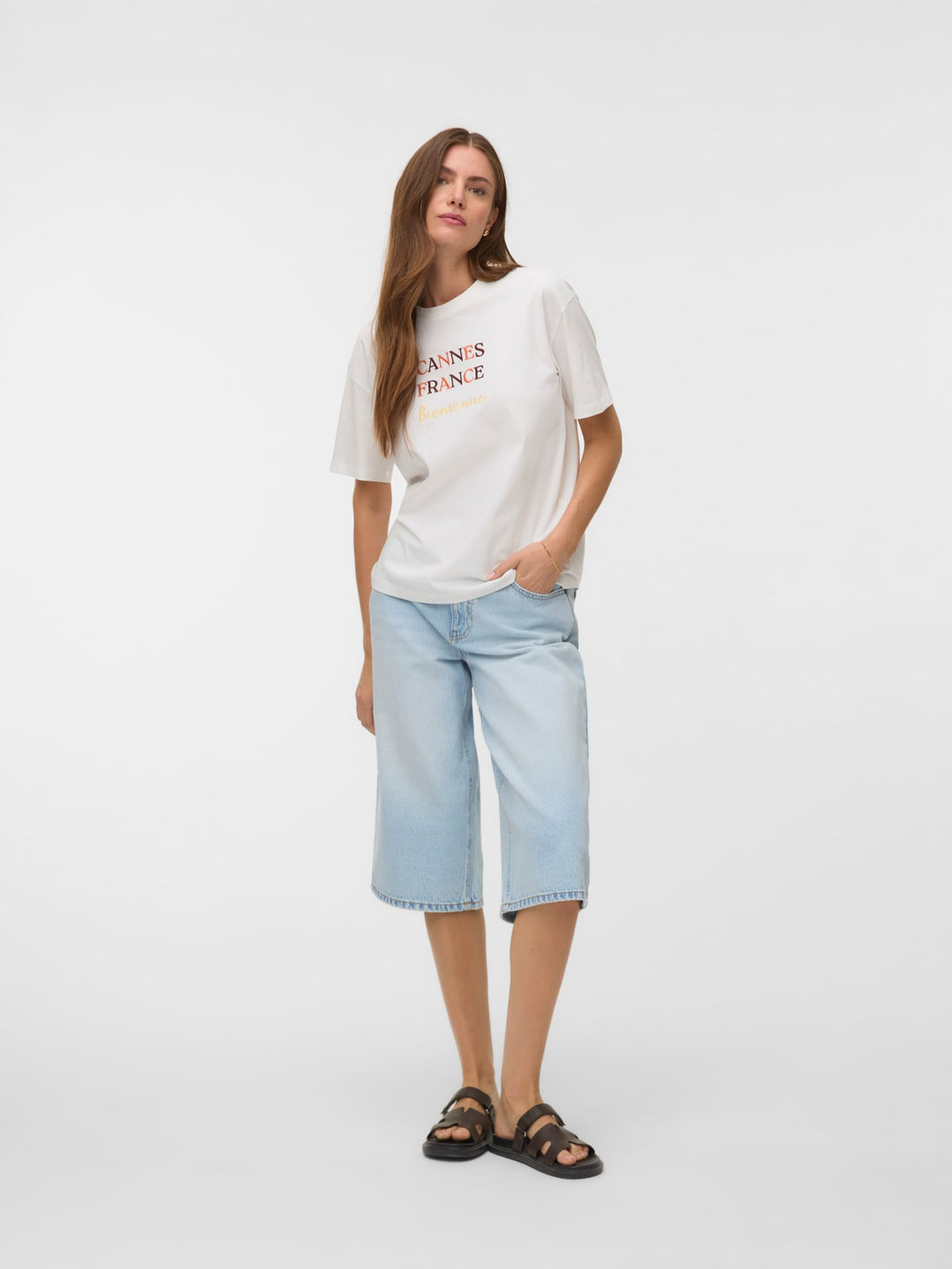 VERO MODA 10325349 Sara t-shirt k/m off-white