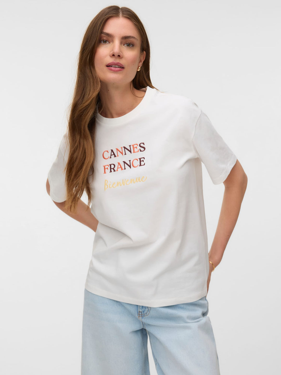 VERO MODA 10325349 Sara T-shirt dames – off-white