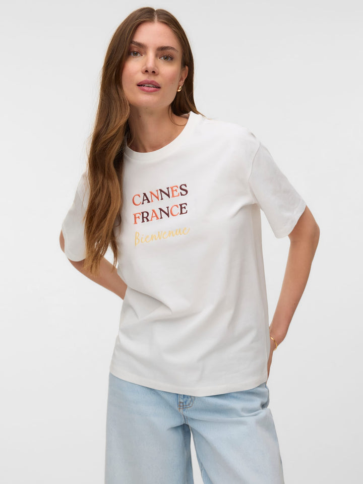 VERO MODA 10325349 Sara t-shirt k/m off-white