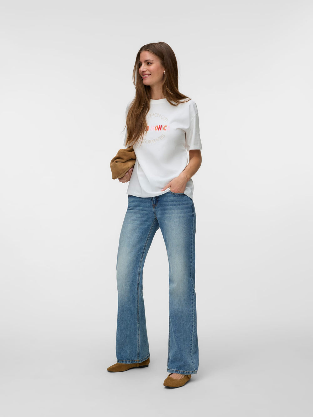 VERO MODA 10325349 Sara T-shirt k/m dames – off-white