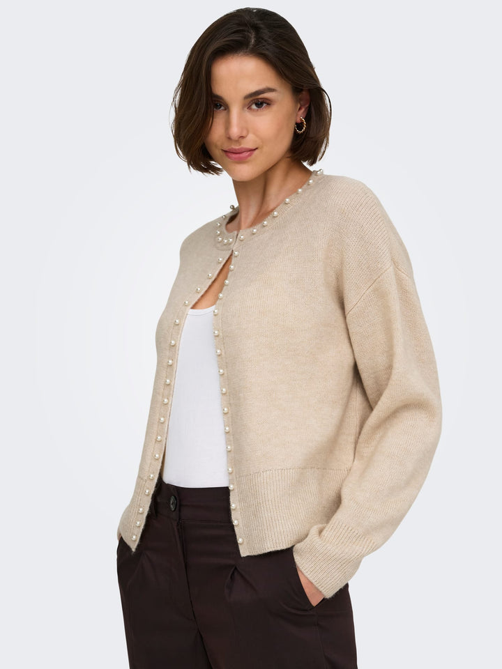Jacqueline de Yong Emmali vest gebreid dames – beige