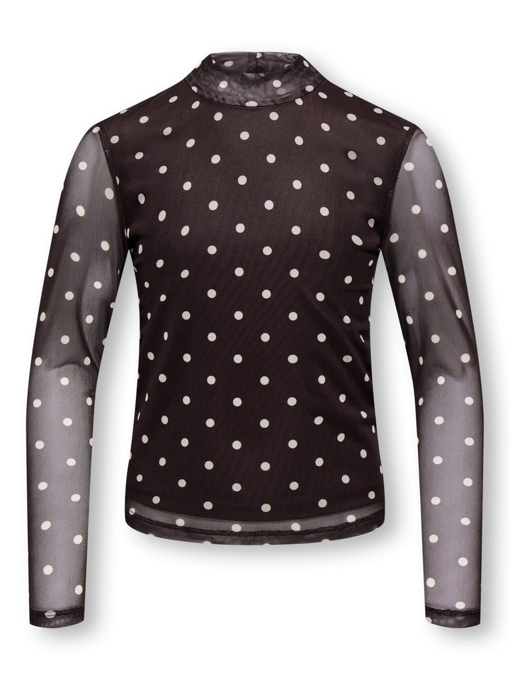 kids only KOGERICA LIFE MESH L/S TOP VD JRS bruin dessin – meisjes