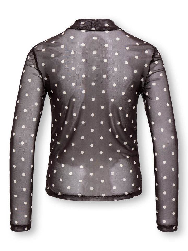 kids only KOGERICA LIFE MESH L/S TOP VD JRS bruin dessin – meisjes