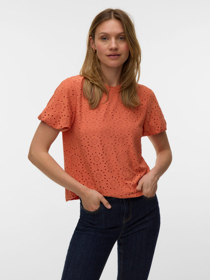 VERO MODA 10344368 Tassa T-shirt koraal rood